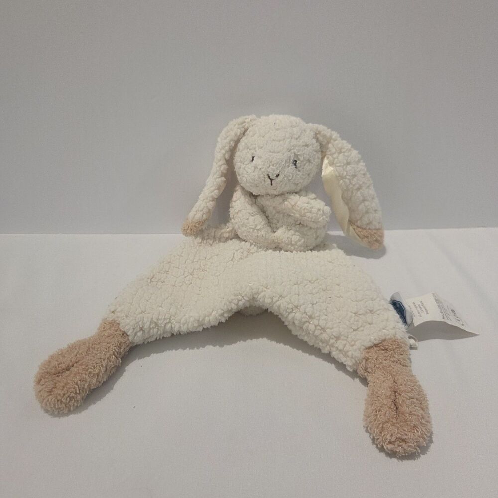 Mary Meyer cream white plush bunny rabbit security blanket lovey brown feet